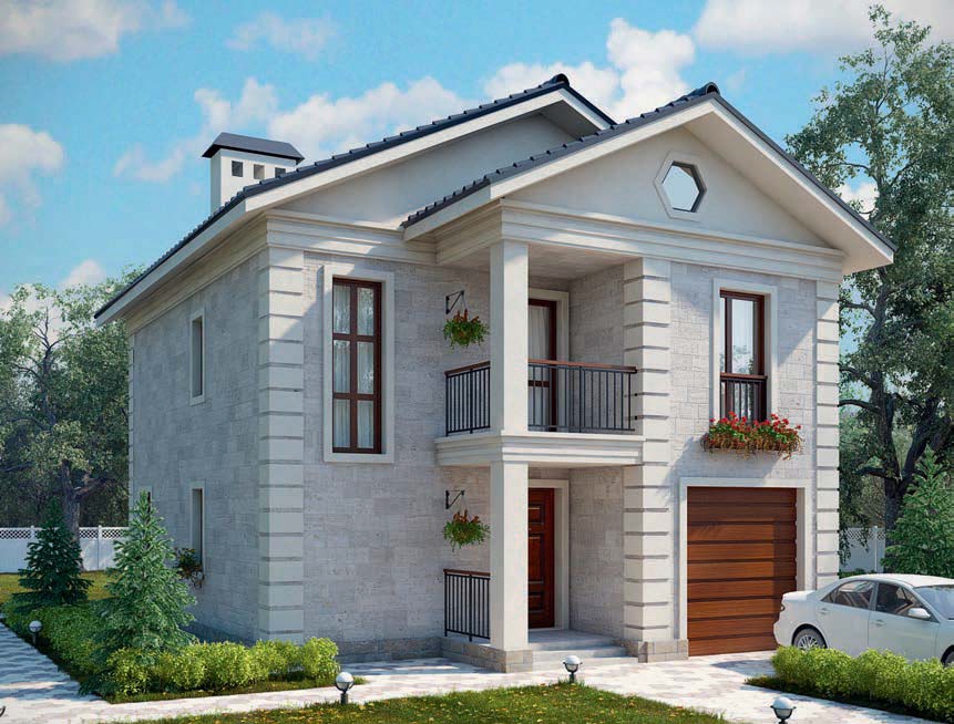 проект дома из газобетона AS-2079 строительство под ключ за 2 520 000 рублей