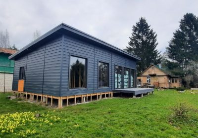 проект дома из газобетона Дом каркасник на сваях, Белоостров 96 м2 строительство под ключ за  рублей