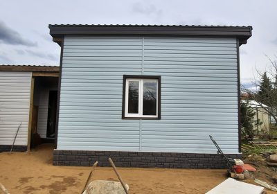 проект дома из газобетона Дом 5-5 ,хозблок на сваях. Синявино строительство под ключ за  рублей