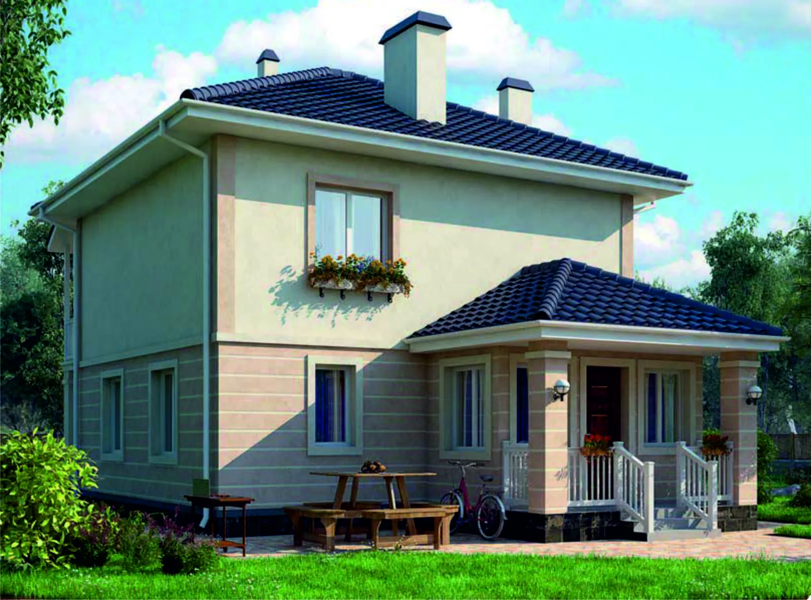 проект дома из газобетона JB-2075 строительство под ключ за итого 3 040 000 рублей