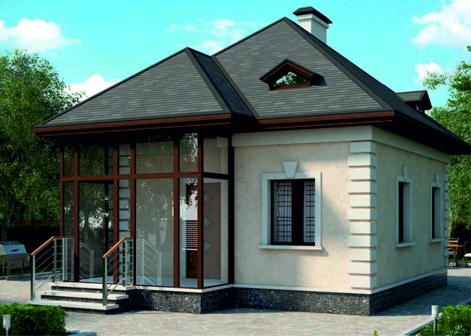 проект дома из газобетона JB 1-535 строительство под ключ за итого  1 600 000 рублей