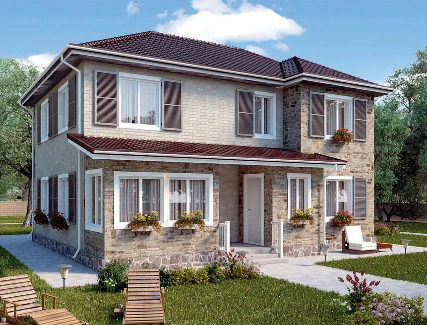 проект дома из газобетона AS-2069 строительство под ключ за итого 6 964 000 рублей