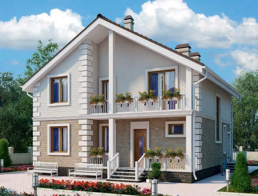 проект дома из газобетона AS-2110 строительство под ключ за итого 5 780 000 рублей