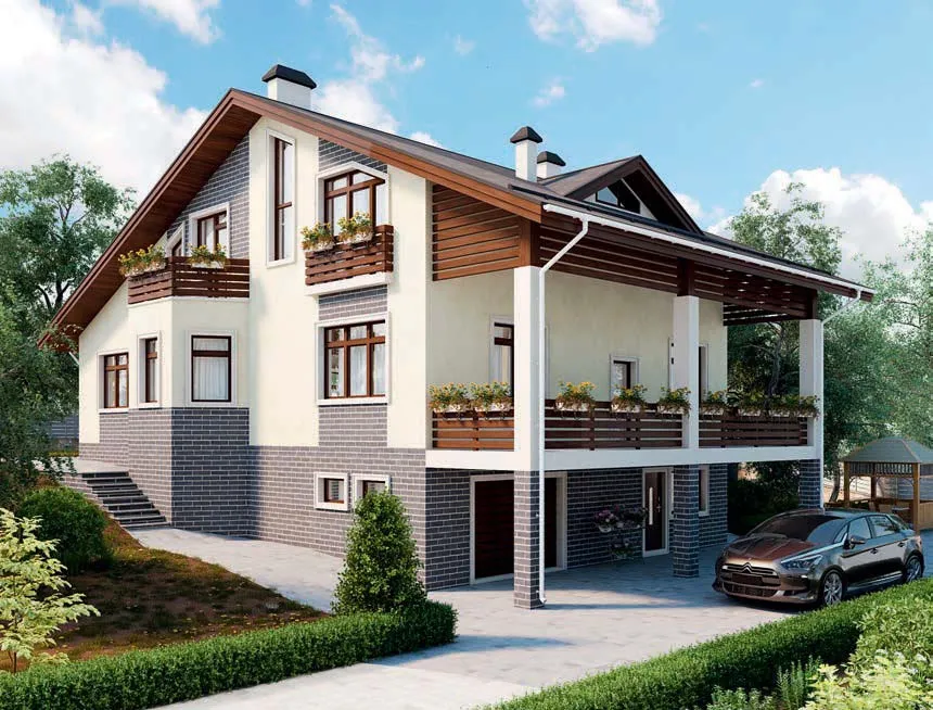 проект дома из газобетона AS-2198 строительство под ключ за итого 15 656 000 рублей