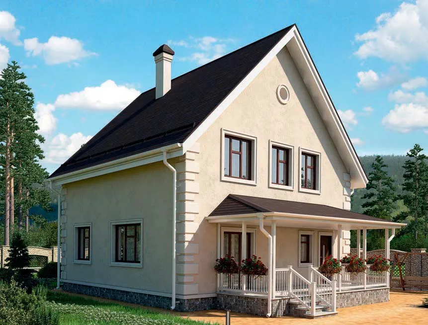 проект дома из газобетона AS-2207 строительство под ключ за  рублей